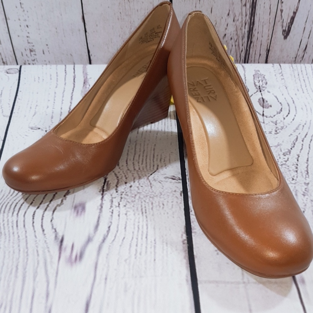 Naturalizer Faux Leather Wedges Brown - 8.5